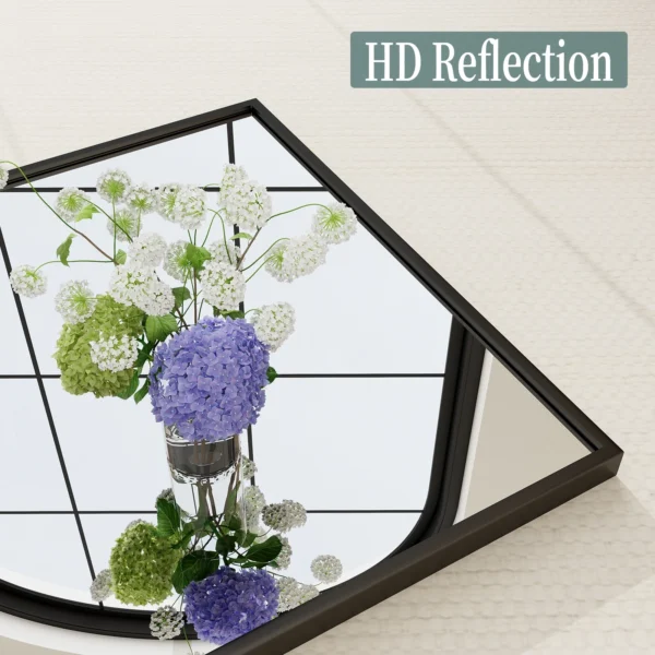SEETHRUGLIMMER 38"x26" Rectangular Bathroom Wall Mirror with Metal Frame, Black - Image 3