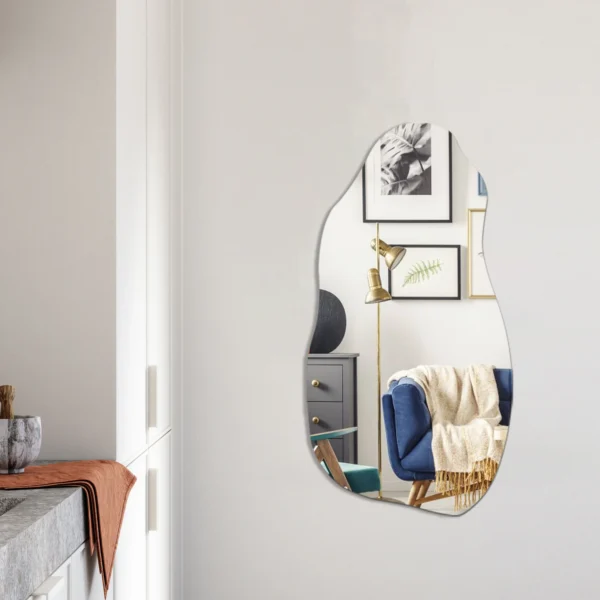 Irregular Body Mirror Wall Decor, Asymmetrical Wall Mirror for Living Room Bathroom Entryway, Modern Decorative Mirror Hanging ( 31.5'' x 17.7'' ) - Image 4
