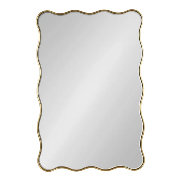 Kate and Laurel Viona Modern Scalloped Rectangle Mirror, 24 x 36, Gold, Decorative Wavy Mirror with Unique Rippled Edge and a Glamorous Gold Finish - Image 3
