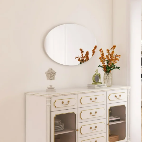 Facilehome 25.1" X 14.8" Oval Mirror for Bathroom,Wall Mounted Bathroom Mirror,Bathroom Vanity Mirror,White - Image 5