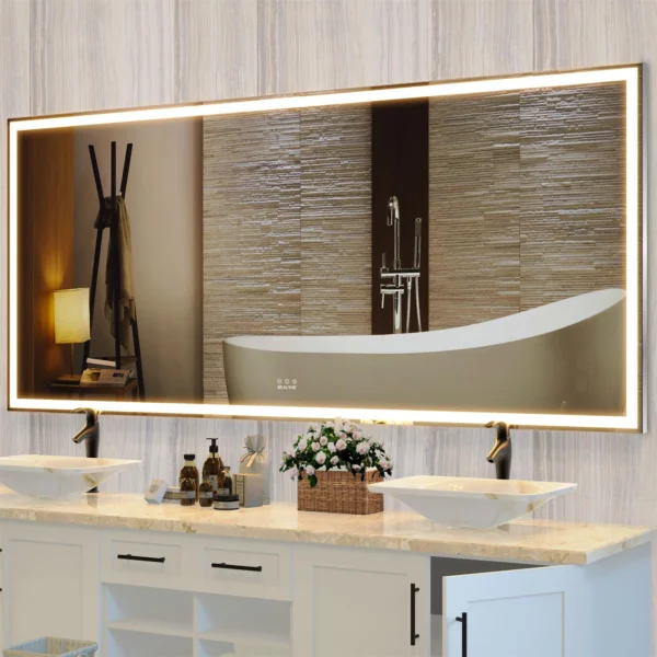 ANYHI 72" x 32" Silver Oversized LED Bathroom Full Length Wall Mirror Large - Image 7