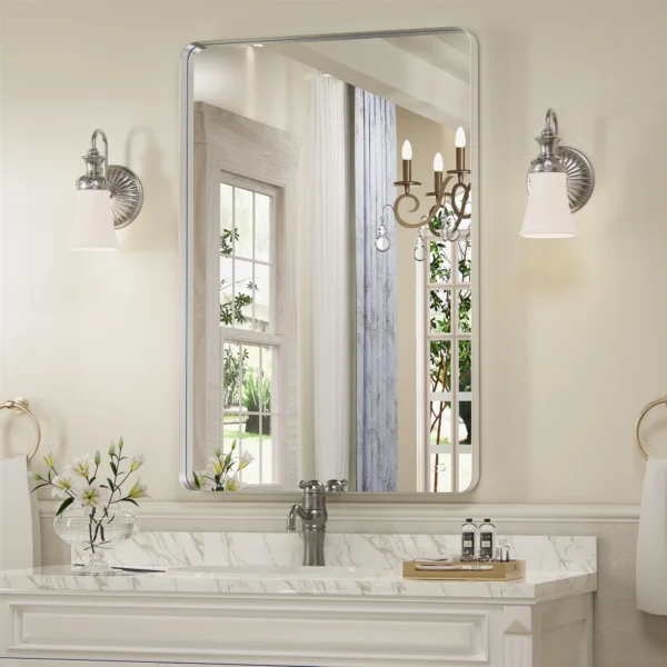 Clavie 16x24 inch Rectangle Mirror for Wall, Bathroom Mirror with Metal Frame