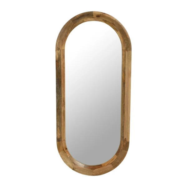 Creative Co-Op Oval Wood Framed Wall Mirror, Natural - Image 4