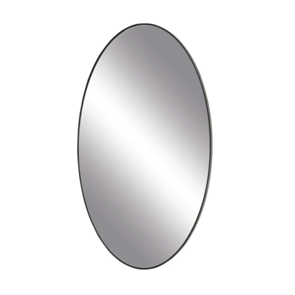 DecMode 18" x 31" Black Oval Shaped Wall Mirror with Thin Minimalistic Frame - Image 5