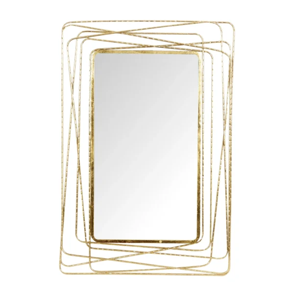 DecMode 31" x 47" Gold Wall Mirror with Thin Metal Rectangle Frame - Image 8