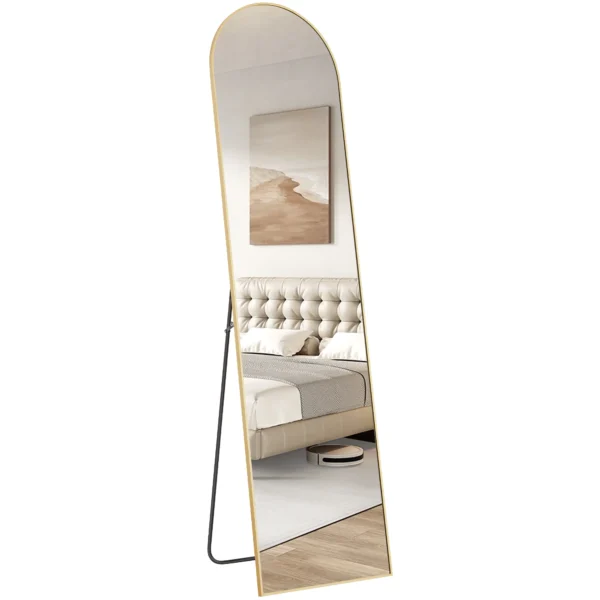 59"x16" Arched Full Length Mirror Large Full Body Floor Mirror with Stand Wall-mounted Mirror for Dressing,Gold - Image 8