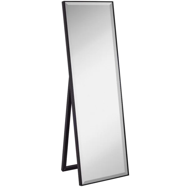 Hamilton Hills Black Full Length Mirror for Floor Full Body Standing Mirror Tall 58" x 18" Wide Stand Up