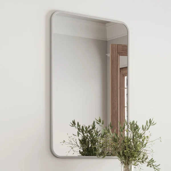 Isla Rectangle Wall Accent Mirror – 36-Inch H X 24-Inch L, Modern Metal Framed – Living Room, Bedroom, Bathroom Vanity Mirror – Silver – Design House, 596718-SLV - Image 9