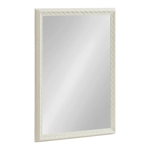 Kate and Laurel Johann Traditional Rectangle Wall Mirror, 18 x 24, Soft White, Vintage Ornate Bathroom Vanity Mirror with Embossed Frame and Light Textured Finish - Image 6