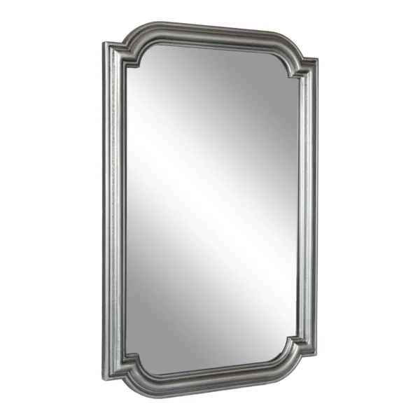 Kate and Laurel Kinsman Traditional Glam Rectangle Scallop Wall Mirror, 24 x 36, Silver, Decorative Scalloped Wood Mirror with Radius Corners for Vertical or Horizontal Display - Image 6