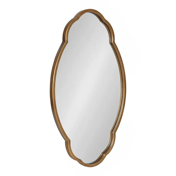 Kate and Laurel 18 x 30 Oval Wall Mirror, Gold - Image 4