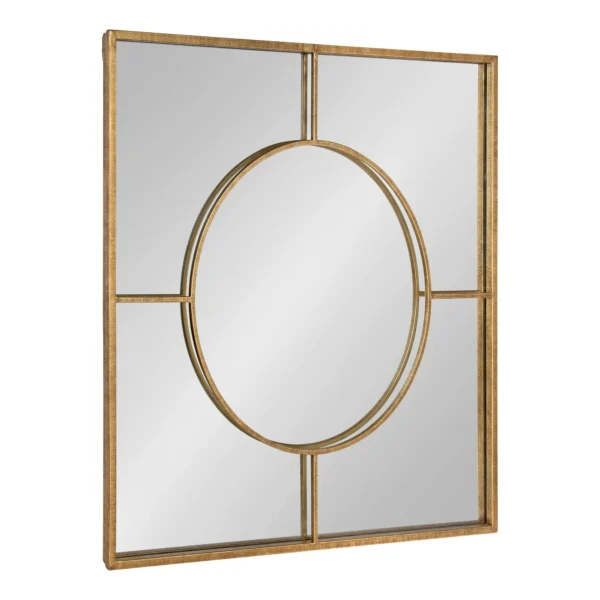 Kate and Laurel Modern Square Ansonia Accent Mirror, 30" x 30", Gold - Image 5