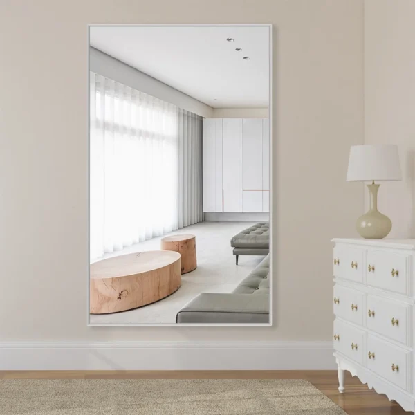 51"x32" Silver Modern Full Length Mirror