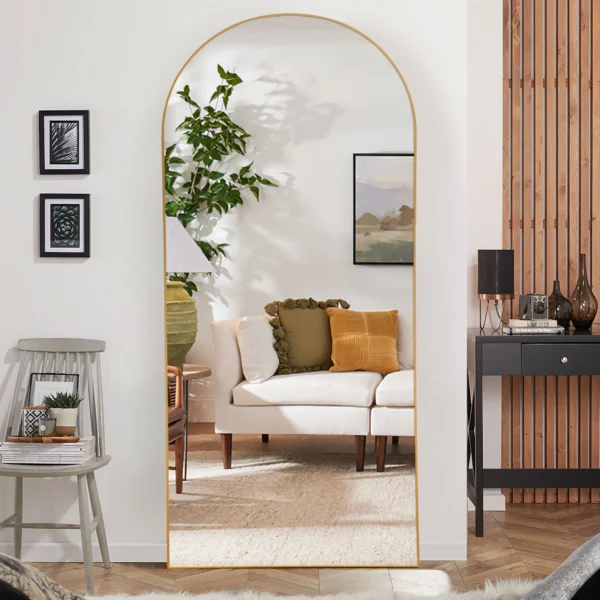 79x35 Oversized Arch Aluminum Alloy Frame Full Length Mirror Floor Mirror,Black