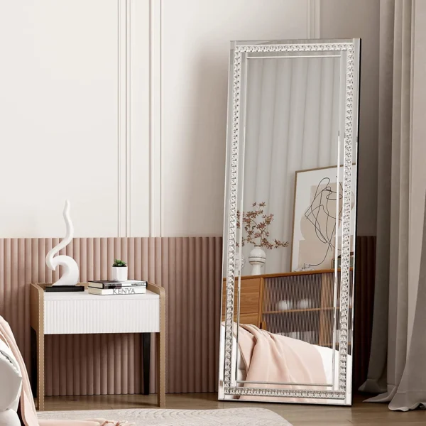 SHYFOY Crystal Full Length Mirror Standing Mirror for Living Room,59" x 22" - Image 5