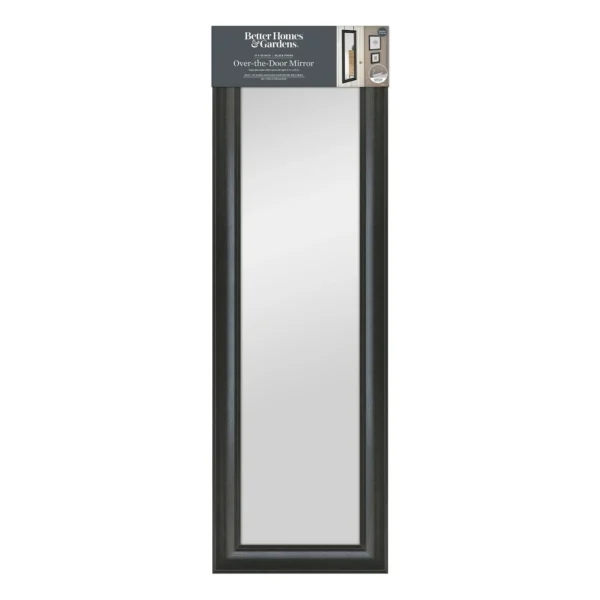 Better Homes & Gardens Over-the-Door Mirror with Hardware, 17X53 IN, Black Finish - Image 4