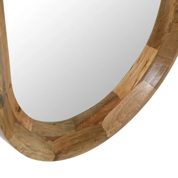 Creative Co-Op Oval Wood Framed Wall Mirror, Natural - Image 2