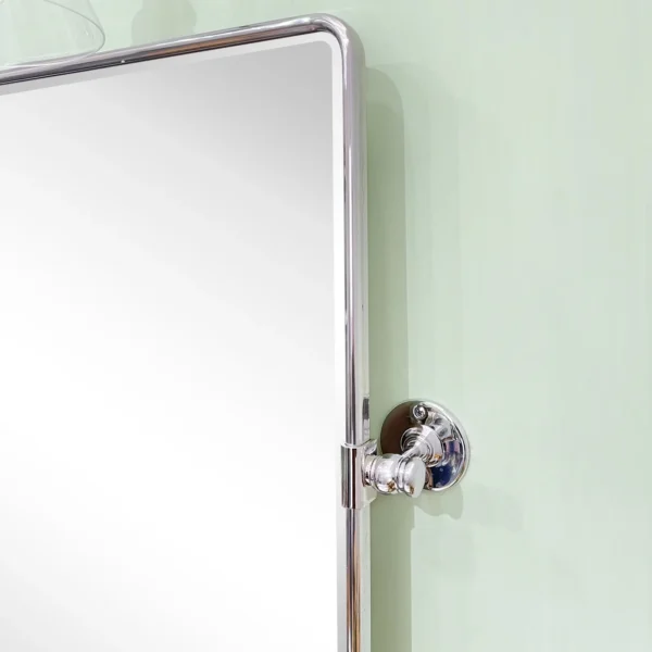 TEHOME Farmhouse Pivot Rectangle Bathroom Mirror Chrome Metal Framed Tilting Beveled Vanity Mirrors 20x24" - Image 6