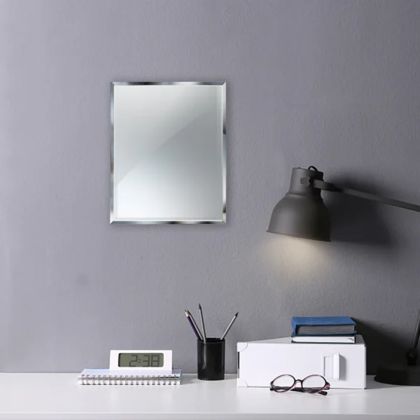 Frameless Desk Mirror, Rectangle Beveled Edge Makeup Mirror for Bathroom Bedroom Desk Stand Wall Hanging , 10.5x13 inch - Image 6