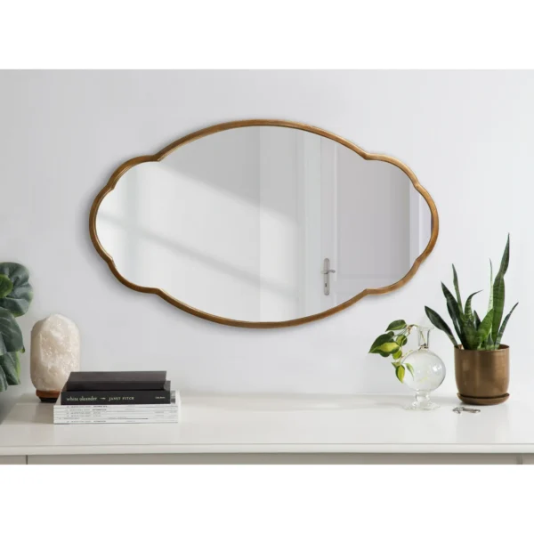 Kate and Laurel 18 x 30 Oval Wall Mirror, Gold
