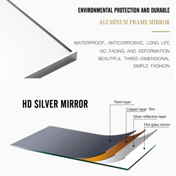 51"x32" Silver Modern Full Length Mirror - Image 5