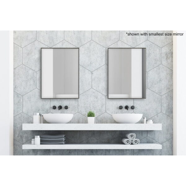 Kate and Laurel Rhodes Large Framed Modern Rectangle Wall Mirror, 23 x 29, Dark Silver, Sleek Decorative Mirror for Wall with Modern Frame and Geometric Shape - Image 3