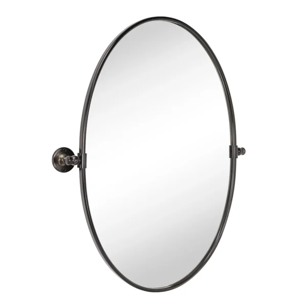 TEHOME Farmhouse Oval Oil Rubbed Bronze Metal Pivot Bathroom Vanity Mirror Tilting Vanity Mirrors 20x30" - Image 3