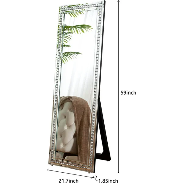 79x35 Oversized Rectangle Aluminum Alloy Frame Full Length Mirror Floor Mirror,Black - Image 3