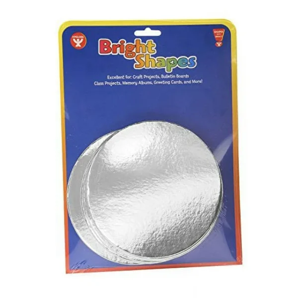 Hygloss Mirror Board Circles 5" 25/Pkg-Silver - Image 2