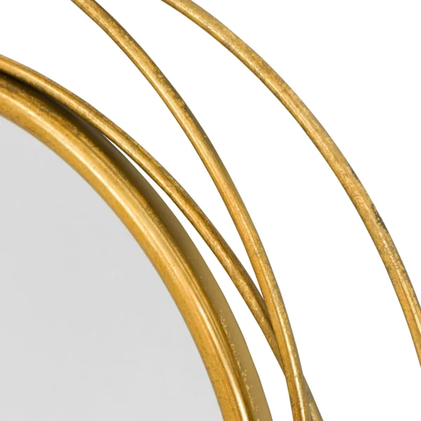 Mia 32" Round Wall Mirror, Gold - Image 4