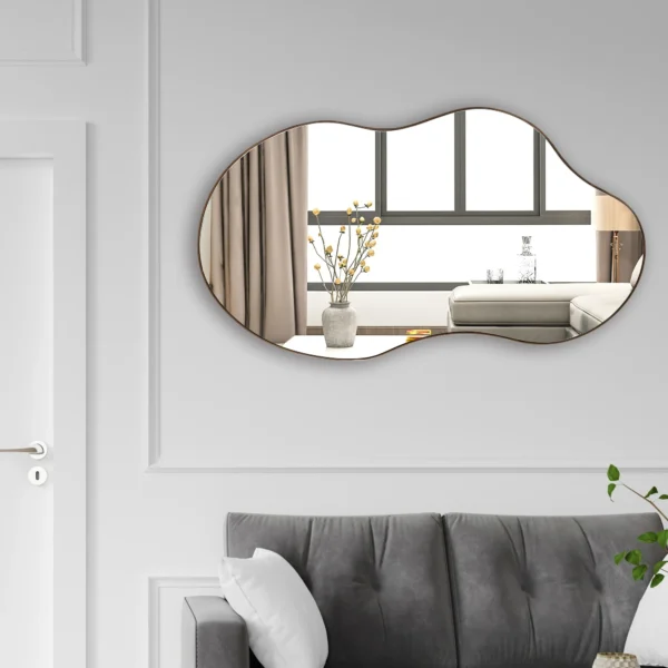 Irregular Mirror for Wall, Novelty Cloud Shaped Wall Mirror Asymmetrical Wall Mirror for Living Room Entryway 22"x36" - Image 5