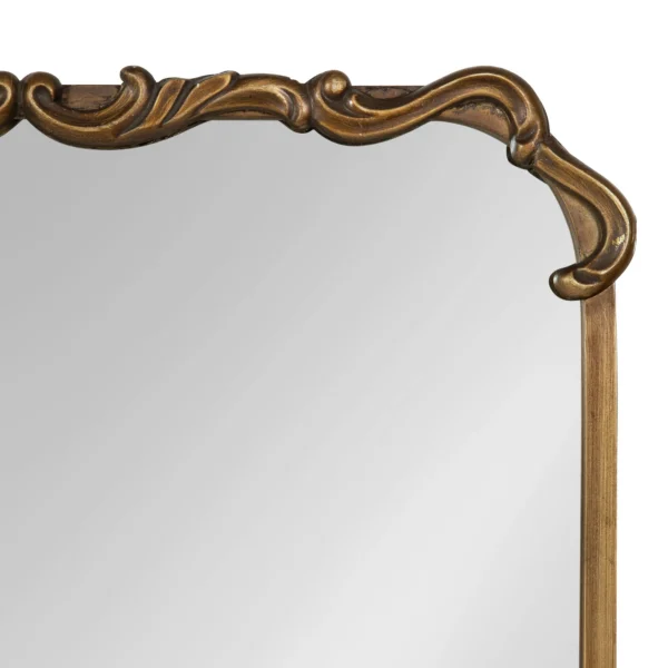 Kate and Laurel Brazelton Rounded Rectangle Ornate Traditional Mirror, 20 x 27, Gold, Ornamental Round Rectangular Classic Framed Wall Mirror - Image 3