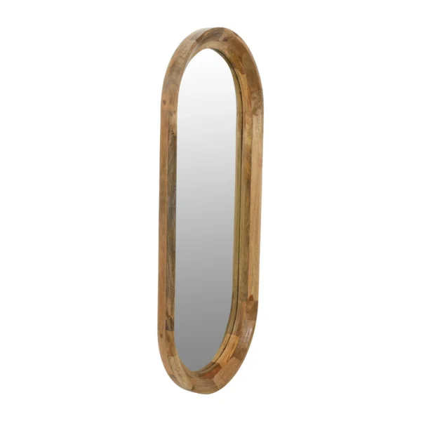 Creative Co-Op Oval Wood Framed Wall Mirror, Natural - Image 3