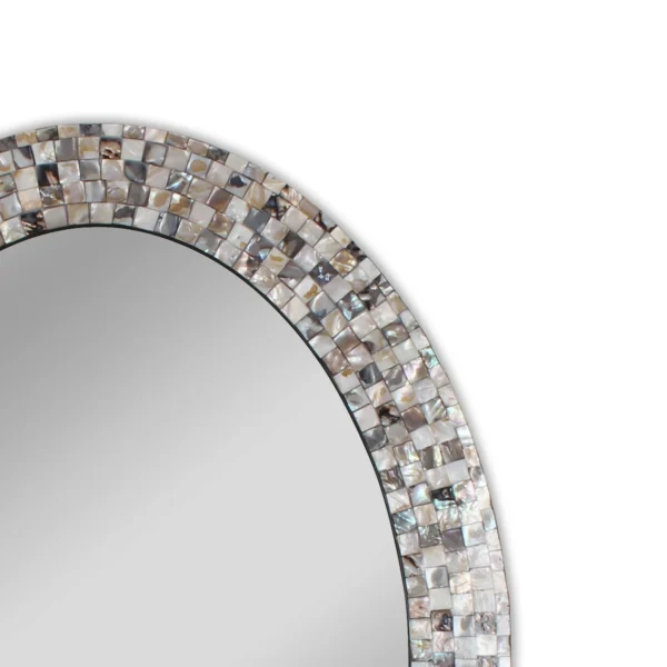 Radiance Goods Vertical Hanging Seashell Finish Oval Framed Wall Mirror 35" Height - Image 5