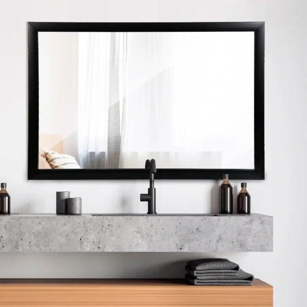 ZENSTYLE 24" x 36" Rectangle Wall Mirror Bathroom Makeup Vanity Mirror Black - Image 6