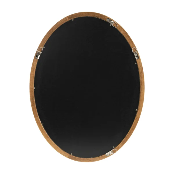 Kate and Laurel Hogan Farmhouse Oval Framed Wall Mirror, 18 x 24, Natural Rustic, Decorative Traditional Wood Mirror with Soft Curvature and Oval Shape - Image 3