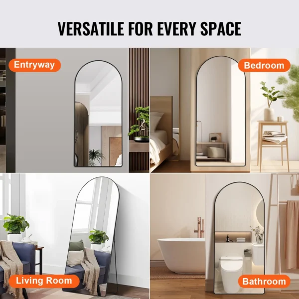 KFFKFF Arched Full Length Mirror 71'' x 32'' Full Body Mirror Standing Hanging - Image 8