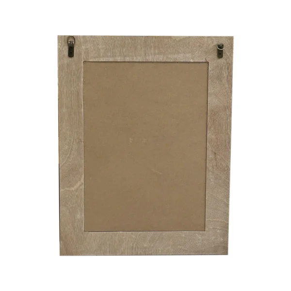 Parisloft 25.8" Tall Rectangle Carved Wood Wall Mirror, Farmhouse Mirror with Natural Wood Frame with Whitewashed Detail for Bathroom, Entry, Living Room - Image 6