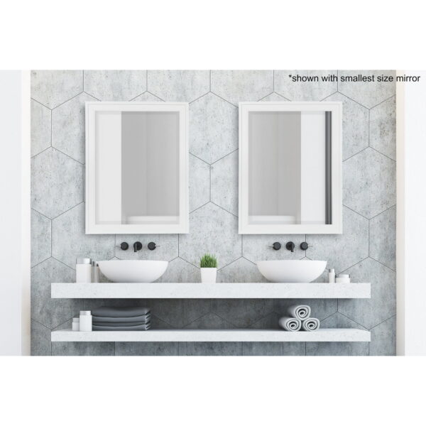 DesignOvation Bosc Framed Decorative Rectangle Wall Mirror, 27.5x39.5 White