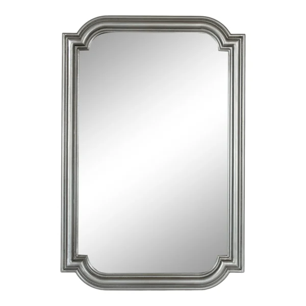 Kate and Laurel Kinsman Traditional Glam Rectangle Scallop Wall Mirror, 24 x 36, Silver, Decorative Scalloped Wood Mirror with Radius Corners for Vertical or Horizontal Display - Image 5
