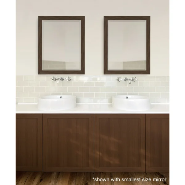 DesignOvation - Beatrice Framed Decorative Rectangle Wall Mirror, 27 x 39, Walnut Brown - Image 5