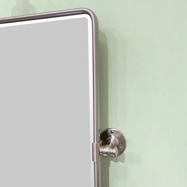 TEHOME 30 x 40'' Brushed Nickel Pivot Bathroom Mirror Tilt Vanity Mirror Metal Framed Rectangle Tilting Beveled Vanity Mirrors for Wall, Vertical - Image 5