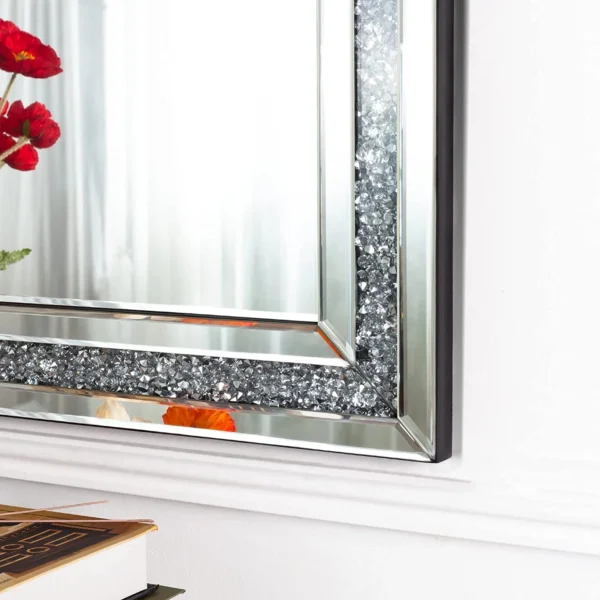 SHYFOY Rectangle Decorative Wall Mirror Crushed Diamond Vanity Mirror Wall Mounted Makeup Mirror for Home Decor - Image 3
