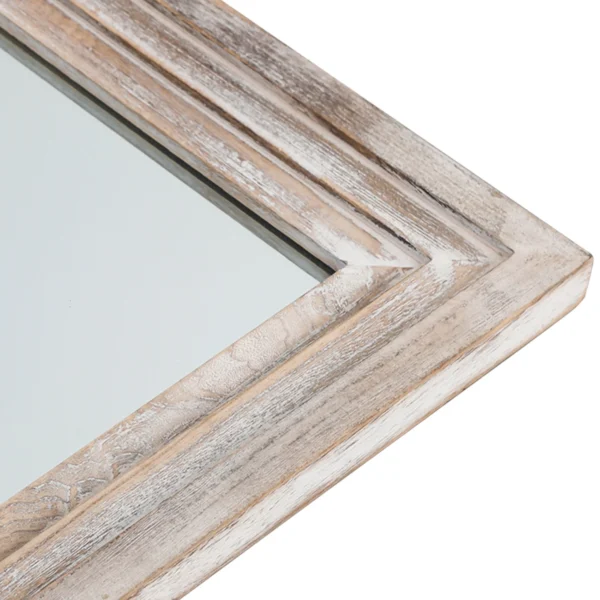 Solid Wood Full-Length Mirror 64"x21" for Living Room Bedroom,Weathered White - Image 4
