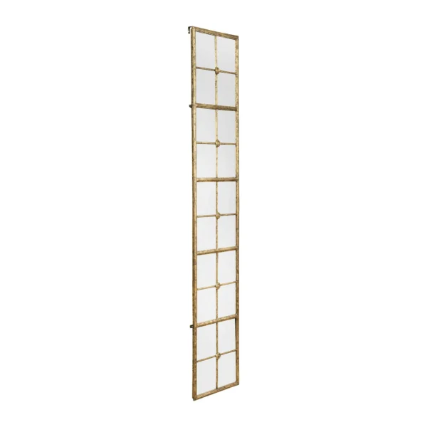 Creative Co-Op Distressed Rectangle Metal Framed Windowpane Wall Mirror, Gold - Image 6