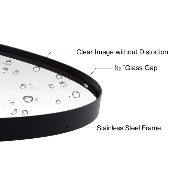 Andy Star Wall Mirror for Bathroom, 22x30" Large Black Oval Mirror for Bathroom, Stainless Steel Matte Black Frame Wall Mounted Mirror - Image 4