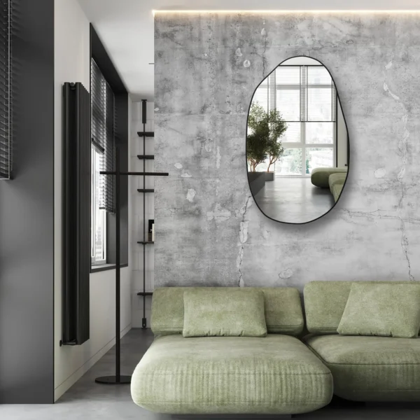 RACHMADES Irregular Wall Mirror, 33.5"×20.5" Asymmetrical Mirror, Bathroom Mirror Large Vanity Mirror for Wall Decor Mirror - Image 6