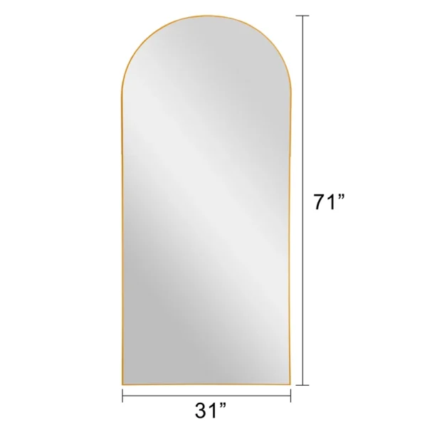79x35 Oversized Arch Aluminum Alloy Frame Full Length Mirror Floor Mirror,Black - Image 4